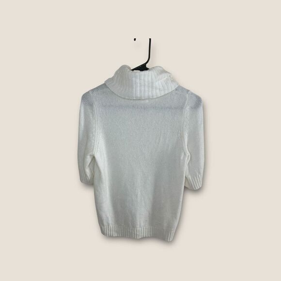 By Anthropologie Kimberly Turtleneck Sweater Short Sleeve Size Medium - Picture 4 of 7